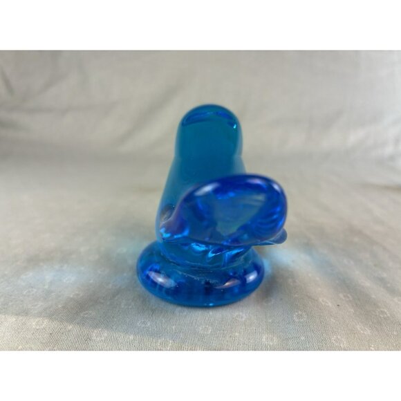Bluebird of Happiness Signed Leo Ward 1991 ~ Blue Glass Bird Figurine EUC - Picture 5 of 9